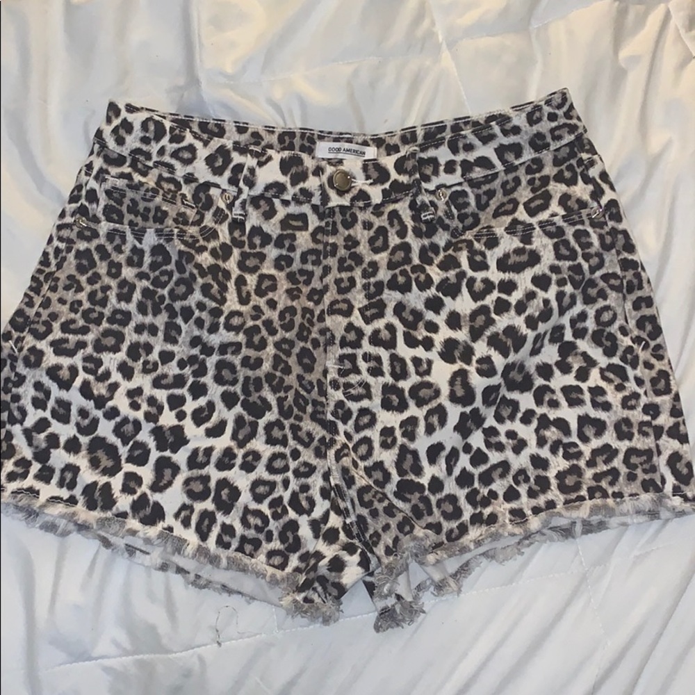 Good American Cheetah shorts